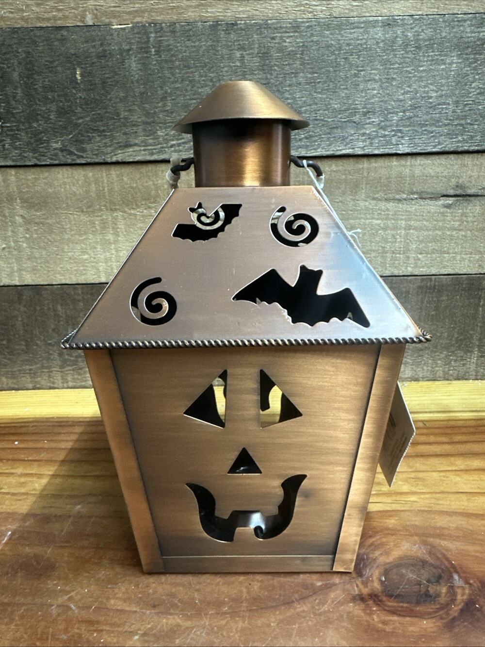 Halloween Metal Lantern Tealight Candle Holder Jack-O-Lantern Hallmark